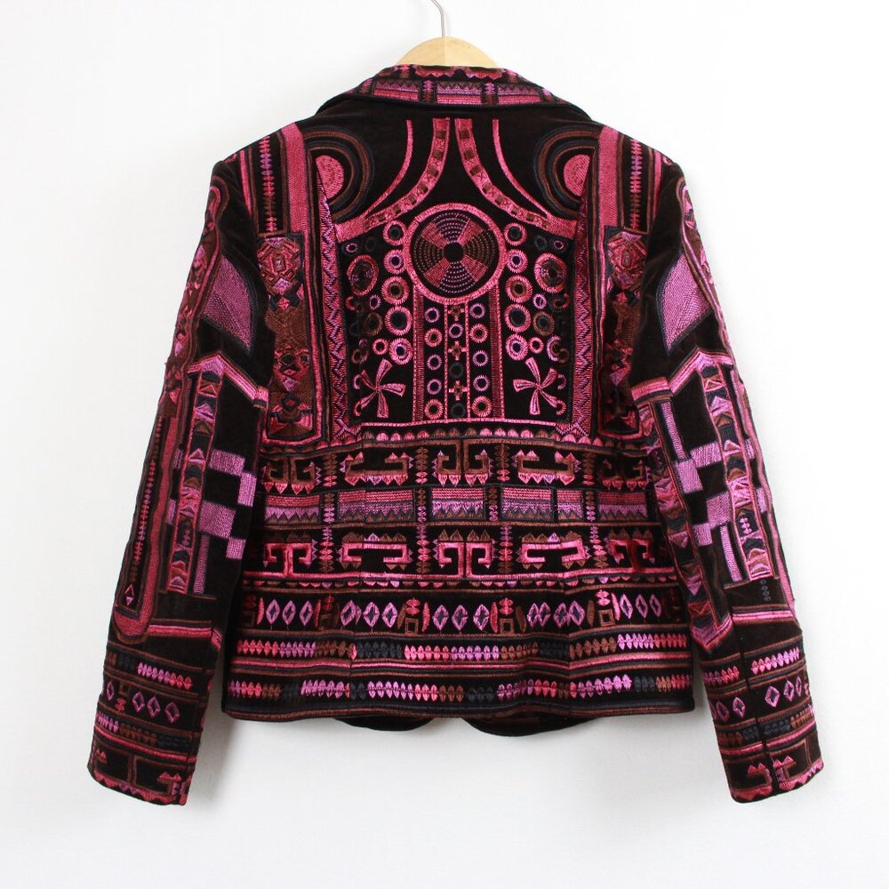 Peter Nygard Velvet Embroidered Vintage Jacket - Picture 3 of 16
